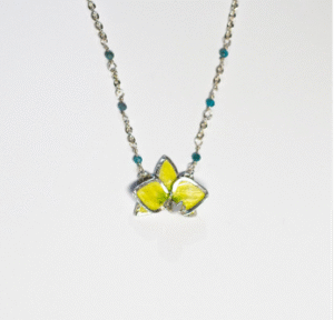 COLLAR ORQUÍDEA MINI - Amarilla con verde ácido